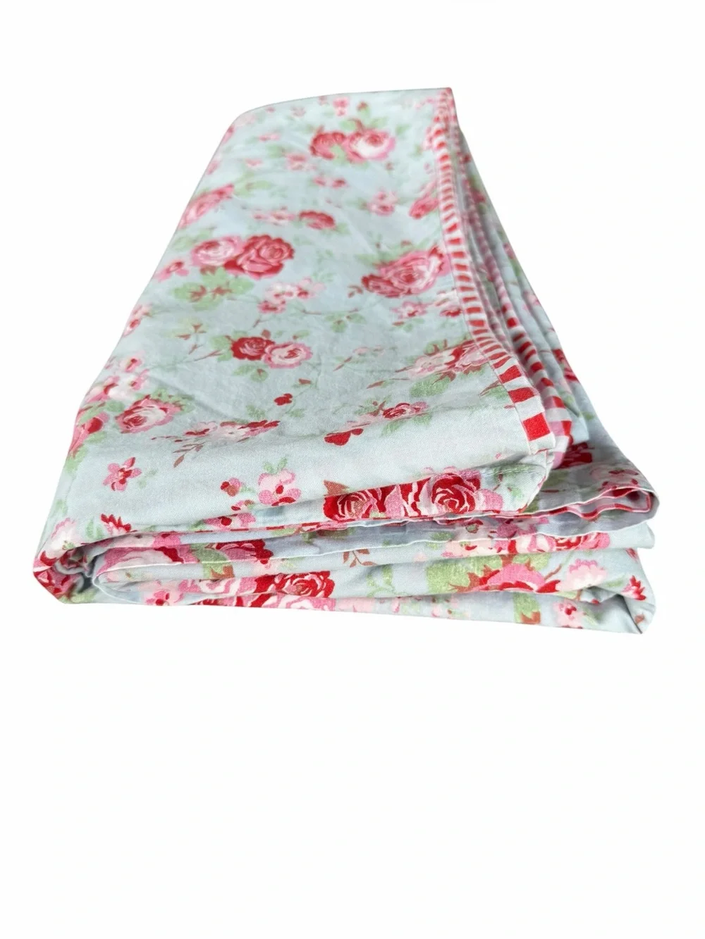 Cath Kidston IKEA Rosali Reversible Duvet Cover Blue Floral Gingham Full HTF GUC